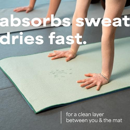 S&T INC. Aura Microfiber Yoga Mat Towel with Grip, 2 Pack, 24" x 72", Green | Silicone Grip Backing, Soft and Absorbent, Quick-Dry for Gym, Pilates, and Hot Yoga, Compact for Gym Bag, Machine Washable - color: Green 2pk