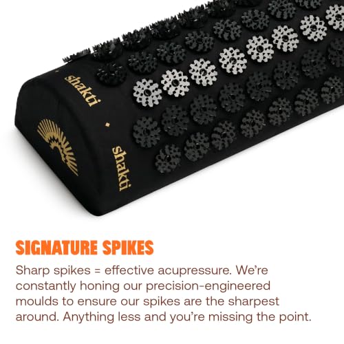 ShaktiMat Acupressure Pillow, Back, Neck & Shoulder Relief, Level 1 Black | Relaxation, Massage Muscles, Aid Sleep, Unlock Inner Tension, Similar to Acupuncture, Made with Organic Cotton & ABS spikes - color: Black, size: Level 1