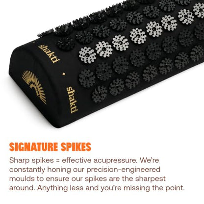 ShaktiMat Acupressure Pillow, Back, Neck & Shoulder Relief, Level 1 Black | Relaxation, Massage Muscles, Aid Sleep, Unlock Inner Tension, Similar to Acupuncture, Made with Organic Cotton & ABS spikes - color: Black, size: Level 1