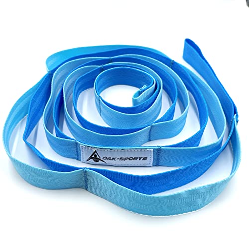 Stretching Strap Yoga Strap with Loops for Physical Therapy, Non-Elastic - color: Blue/Light Blue