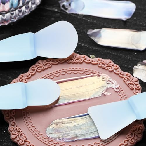 WANDIC Blue Silicone Sealing Wax Stamp Cleaning Tools Mixing Scrapers Spoon Silicone Cleaning Tools for Sealing Wax Stamp - color: Blue