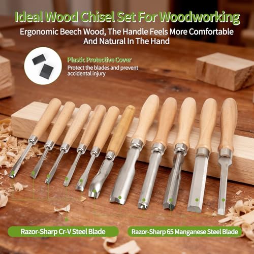 Wood Carving Kit - 23Pcs Wood Carving Tools Set,Carving Knife Set with 4Pcs Whittling Knives,11Pcs Chisel Knives,5Pcs Detail Carving Knives,1Pc Folding Saw,Wood Chisel Sets for Beginners Adults Kids