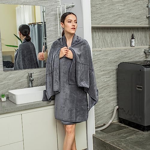 JML Bath Towels Set, 4 Pack, 30" x 60", Grey - color: - Grey, size: 4 Pack (30 in x 60 in)