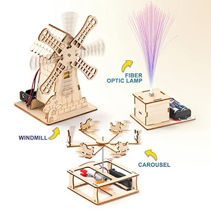 5 Individual STEM Science Kits for Kids, Wood Arts and Craft Kits 8-12 | STEM Toys for Boys Girls Age 8-13 8 10 12 14 Birthday Gift Idea, 3D Puzzles Building Engineering Model Set