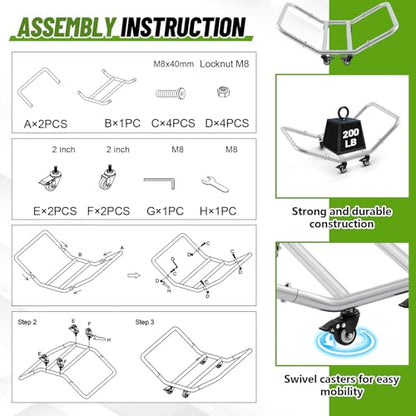 BBTO Gymnastics Cheer Mat Transporter Dolly for Heavy Duty Wrestling Mat Roller Cart