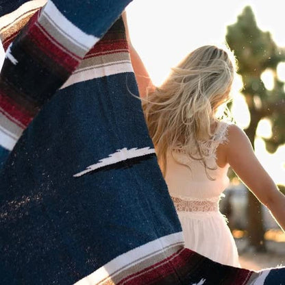 Open Road Goods Mexican Diamond Blanket - XL Heavyweight Yoga Blanket – Handmade in Mexico - Thick Boho Serape Saltillo Style Throw for Beach, Picnic, Home, Camping and More! (Harvest Moon) - color: Harvest Moon