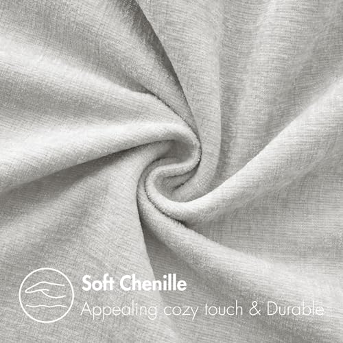 MIULEE Soft Chenille Throw Pillow Covers Light Gray 16x16 Inch Pack of 2 | Modern Home Decor, Classic Decorative Pillows, Solid Dyed Cases, Boho Couch Cushion Covers for Sofa Bed Living Room - color: Moonbeam Gray, size: 16" x 16" (Pack of 2)