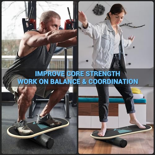 Sportneer Balance Board, 7-Mode Balance Trainer with Roller & Ball - color: Blue