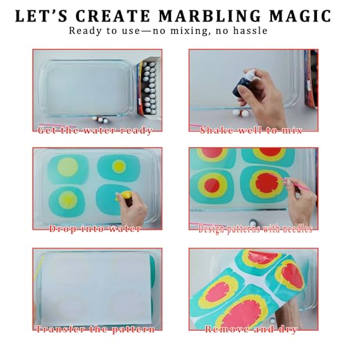 27PCS Water Marbling Painting Kit, Christmas Water Paint for Craft, Turkish Marble Pattern Craft Set,Cream Watercolor Art Kit, Perfect for Christmas, Halloween, Thanksgiving & New Year Gifts - color: 27pcs cream water marbling kit