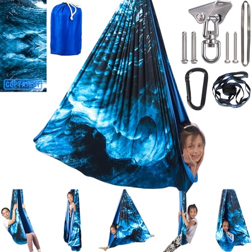 Sensory Swing for Kids Indoor & Outdoor (Ice Teal) - color: Ice Teal