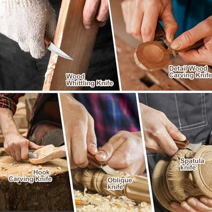 Wood Carving Knife With Leather Strop and Polishing Compound,Whittling Knife,Wood Carving Tools for Beginners,Adults and Kids Whittling Tools (Sloyd Carving Knife) - style: Sloyd Carving Knife