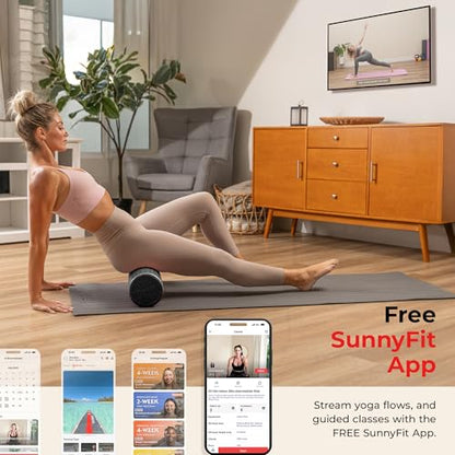 Sunny Health & Fitness 24" Black High-Density Yoga Foam Roller | Muscle Relief, Physical Therapy, Post-Workout Recovery, Improved Flexibility, Home, Gym, Rehab Use, Full-Body Use - color: Black, size: 24-Inch