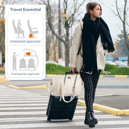 TOPDesign Travel Duffel Bag for Women, Puffer Gym Bag Sports Tote with Wet Pocket, Carry On Weekender with Luggage Sleeve (Beige) - color: Beige