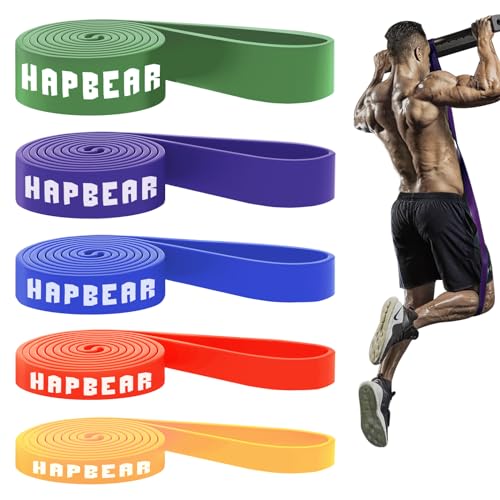 HAPBEAR Pull Up Assistance Bands - Pull Up Bands - Resistance Bands - Exercise Bands Resistance Bands Set of 5 - Workout Bands for Working Out, Stretching, Muscle Training - color: Multicolor