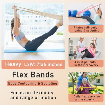 Pilates Ring Kit with Adjustable Ankle Wrist Weights, Resistance Bands, Ball, Pilates Equipment Ball for Home Workout to Tone, Sculpt and Strengthen, Fitness Magic Circle Rings for Yoga Women - color: Beige