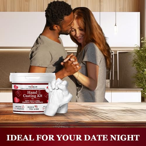 TECEUM Hand Casting Kit – Unique Gift for Couples, Family, Babies & Adults | DIY Romantic Gift for Wedding, Anniversary, Engagement, Baby Showers, Mother's Day and Christmas. Keepsake for Her & Him