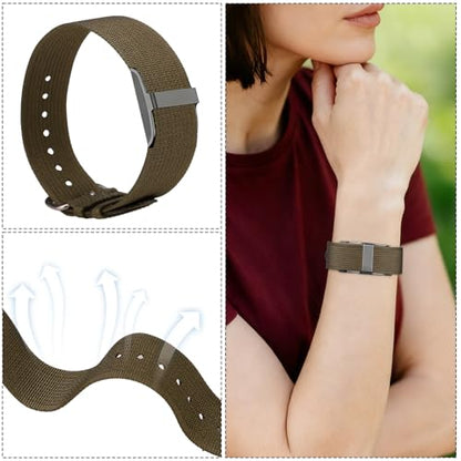 Replacement Nylon Loop for Hume Band, Soft Breathable Woven Wristband with Adjustable Metal Buckle for Hume Health Band Fitness Tracker All-Day Comfort Wear - color: green