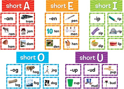 Teacher Created Resources Short Vowels Pocket Chart Cards - style: Short Vowels