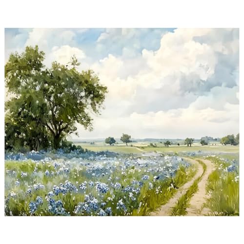 xcemhil Landscape Paint by Numbers Kit for Adults Beginner, Field Scenery Paint by Numbers for Adult, Acrylic Paint by Number Kits Suitable for Home Wall Art Decor Gifts 16x20 Inch - color: 17-Landscape, size: 16*20