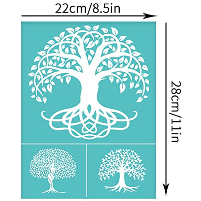 OLYCRAFT 2pcs 8.6x11 inch Tree of Life Silk Screen Printing Stencils Self-Adhesive Silk Screen Stencils Tree Screen Printing Stencils Reusable Mesh Transfers for Painting on Wood T-Shirts Bags - color: Tree of Life