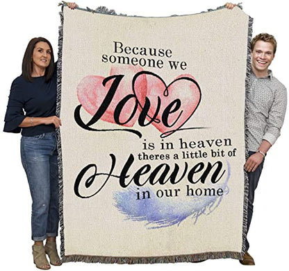 Pure Country Weavers Someone We Love in Heaven Gift Blanket - Sympathy Bereavement Gift Tapestry Throw Woven from Cotton - Made in the USA (72x54) - color: Heaven, size: 72" x 54"