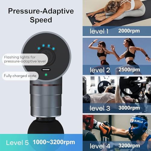 arboleaf Mini Massage Gun Deep Tissue, Portable Percussion Muscle Massager | Small Yet Powerful Full-Metal Design with a Quiet Brushless Motor for Deep Muscle Relief at Home, the Gym, or While Traveling - color: Gray