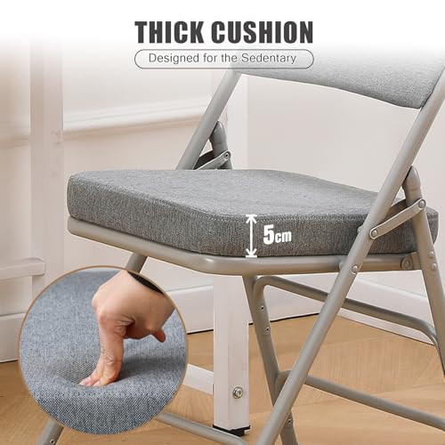 Padded Folding Chair with Thick Cushion, 1 Pack Grey - color: Gray 1 Pack
