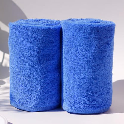 Sports Towels 2-Pack, Ultra-Soft 100% Cotton Quick-Dry Gym Towels | Sweat absorbing, quick dry, skin friendly. For gym, yoga, cycling, hiking, travel. 12.5x43.5 inch. Washable.