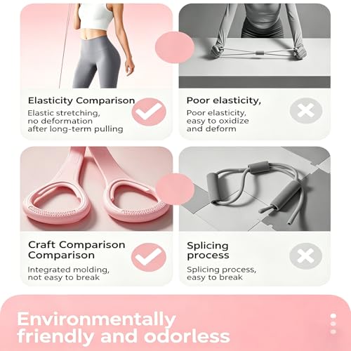 2Pack Resistance Bands, Silicone Yoga Stretch Rope, Portable Fitness Expander, Non-Slip Handles, Full Body Workout for Arms, Back, Legs, Home Gym Training Equipment Portable Neck and Shoulder Relaxer