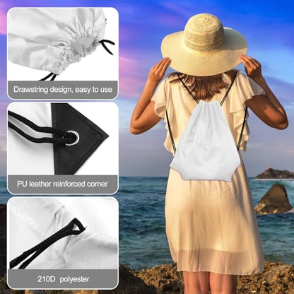 KUUQA 12 Pcs White Drawstring Backpack Bags - color: White
