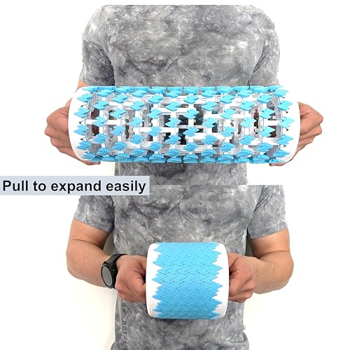 Collapsible Foam Roller for Exercise and Recovery (13 Inches), Easily Portable at 5.5 inches (Blue) - color: Blue