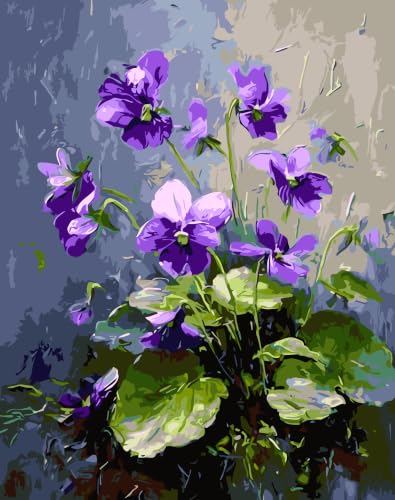 Violet Paint by Numbers Kit for Adults Beginner,Wall Crafts 16 X 20 inch | color by numbers for adults,paint canvas,DIY Easy Acrylic Watercolor Oil Colorful Home Decor - color: MT6547