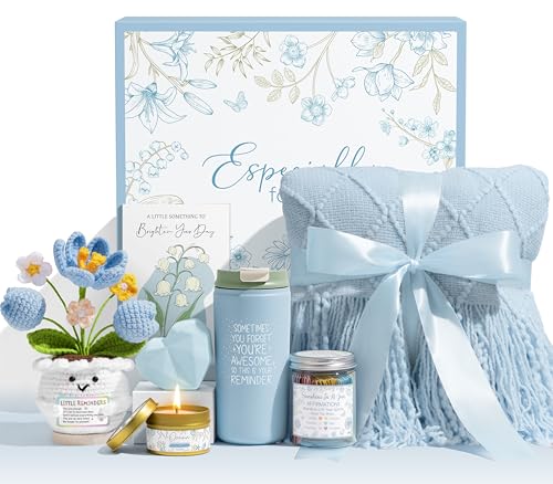 Birthday Gifts for Women Mom Get Well Soon Gift Baskets Self Care Package - color: Blue-ocean