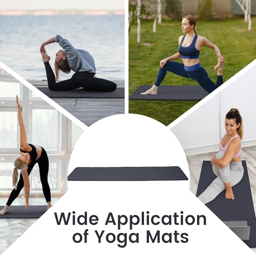 Fitvids Yoga Mat, 1/2-Inch Extra Thick High Density Exercise Mat, Anti-Tear Exercise Yoga Mat with Carrying Strap, Suitable for Various Yoga Exercises - color: Graphite