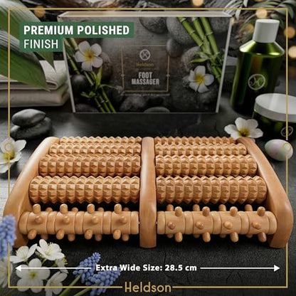 HELDSON Wooden Foot Massager Roller – Foot Roller for Plantar Fasciitis