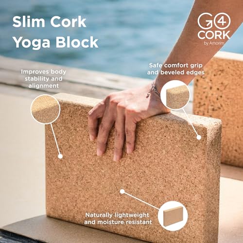Go4Cork Cork Yoga Block Bundle | Slim, Large & Egg Shapes | Non-Slip, Eco-Friendly Yoga Blocks for Yoga, Pilates & Meditation