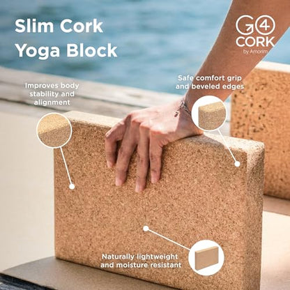 Go4Cork Cork Yoga Block Bundle | Slim, Large & Egg Shapes | Non-Slip, Eco-Friendly Yoga Blocks for Yoga, Pilates & Meditation