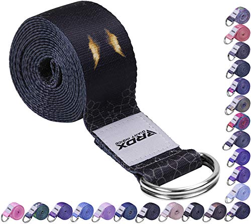RDX 8ft Yoga Strap with D-Ring Buckle, Durable Polyester Cotton Adjustable Belts for Stretching Pilates Dance Gymnastics Fitness Holding Poses Flexibility Physical Therapy, Home Gym Exercise Workout