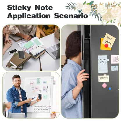 Sticky Notes Set Sticky Notes Tabs Divider Sticky Notes Planner Sticky Notes Sticky Note Dividers Tabs Book Notes Office Supplies Back to School Supplies - color: Flower(beige Background)