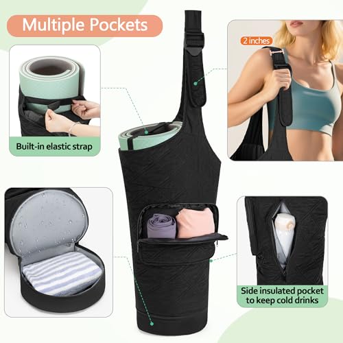 Smasrob Yoga Mat Bag, Yoga Mat Carrier Fits Most Mats (Bag Only), Black
