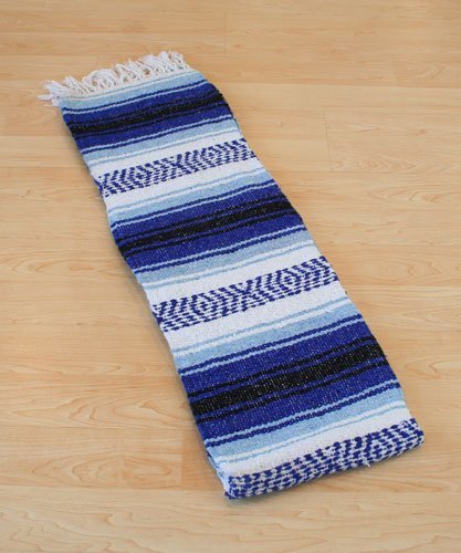 Blue Quality Hand Woven Classic Mexican Yoga SYFT Blanket Large Throw000011