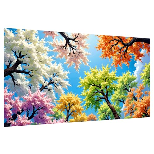 SmartEZ Large Diamond Painting Kits for Adults, Tree Diamond Art Painting | DIY Large Diamond Art Kits for Adults, Gem Art Kits for Gift, Home Wall Decor 27.5x15.7 Inch - color: Colorful Tree 007