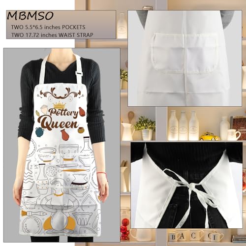 MBMSO Ceramic Artist Apron with Pockets Pottery Queen Apron Ceramic Pottery Apron Pottery Artist Gift for Pottery Lover Apron