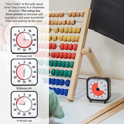 Time Timer 3 inch Visual Timer — 60 Minute Kids Desk Countdown Clock with Dry Erase Activity Card and Desktop App Access — for Kids Classroom, Homeschool Study Tool, Task Reminder, Home and Kitchen - color: Charcoal & Red