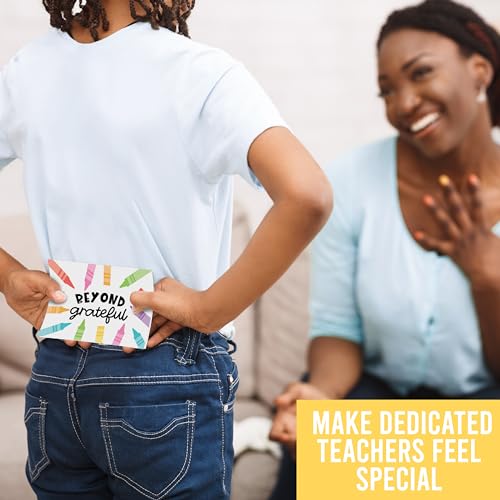 24 Teacher Thank You Cards with Envelopes Teacher Appreciation Cards Bulk - style: Pastel Crayons