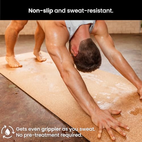 Luxury Cork Yoga Mat - Non Slip, Extra Thick Grip. Thicker, Longer, and Wider for More Comfort and Support. Tough Enough For Hot Yoga. Natural, Non Toxic, and Eco Friendly. Optional Alignment Lines. - color: Classic, size: Extra Thick 80" x 26" x 0.26"