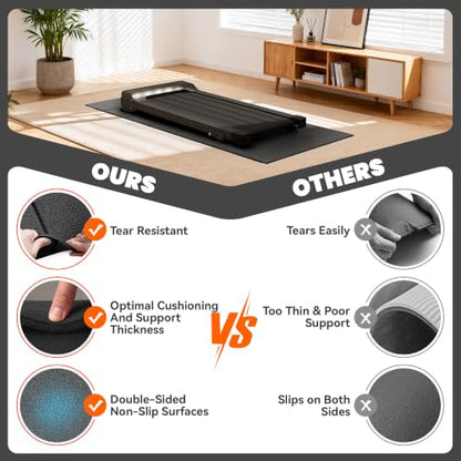 Stepwaver Walking Pad Mat, 68"x24", Treadmill Mat for Hardwood Floors | High Density, 1/4 Thickness, Foldable, Floor Protection for Bike, Elliptical, Treadmill, Walking Pad - size: 68"L x 24"W x 0.25"Th