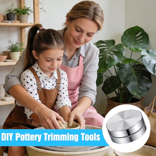 5 Pack Pottery Trimming Spinner, Silver Aluminum Alloy Clay Tools for Pottery Wheel Enthusiasts for Potters Clays Artists Ceramic and Potterys Tool Precision Detailing