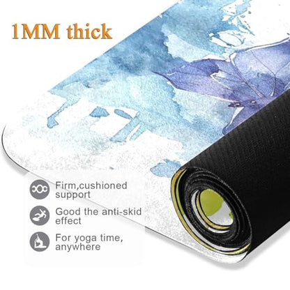 Dragonfly Painting Yoga Mat Non-Slip Fitness Mat for Pilates, Workout & Home Gym, 71x26 Inch Yoga Mats for Enhanced Yoga Practice - color: A02