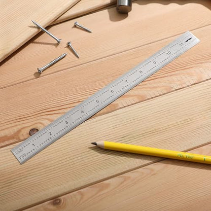 Mr. Pen- Machinist Ruler, 12 Inch, Stainless Steel Imperial | Precision Measuring Tool, 1/8", 1/16", 1/32", 1/64" Graduation for Engineering, Carpentry, Drafting, Office, School - style: 12 inch